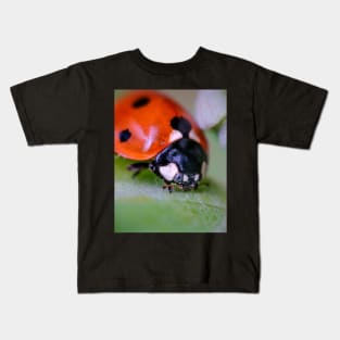 A Happy Little Ladybug, Macro Photograph Kids T-Shirt